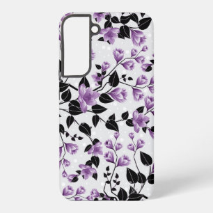 Paars Bloemmotief Samsung Galaxy Hoesje