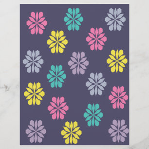 Paars Bloemmotief Scrapbook Papier