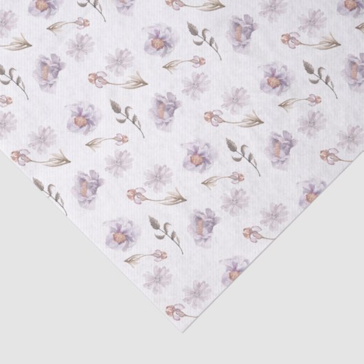 Paars Bloemmotief Tissuepapier (Detail)