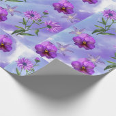 Paars bloempakpapier cadeaupapier (Hoek)