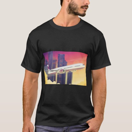 Paars bloempatroon. t-shirt (Voorkant)