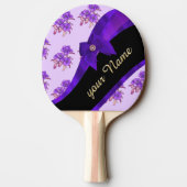  paars  bloempatroon tafeltennisbatje (Achterkant)