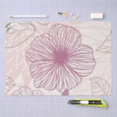 paars bloempatroon tissuepapier (Craft)