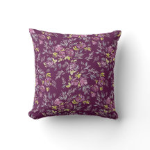 Paars bloempatroon waterverf