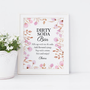 Paars Bloemstuk Feest Vies Frisdrank Bar Bord Poster