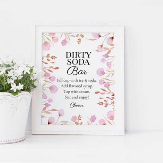 Paars Bloemstuk Feest Vies Frisdrank Bar Bord Poster