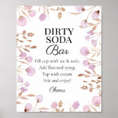 Paars Bloemstuk Feest Vies Frisdrank Bar Bord Poster (Voorkant)