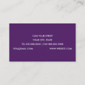 Paars bloesems Visitekaartje (Achterkant)