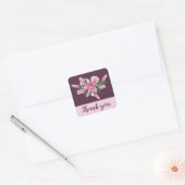 Paars Blooming Lily Baby shower Dank u Vierkante Sticker (Envelop)