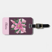 Paars Blooming Lily Sweet Heart Bagagelabel (Voorkant horizontaal)