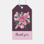 Paars Blooming Lily Sweet Heart bedankt Cadeaulabel (Voorkant)