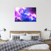 Paars Blooming Nebula Galaxy Stretched Canvas (Insitu (Slaapkamer))