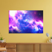 Paars Blooming Nebula Galaxy Stretched Canvas (Insitu (Woonkamer))