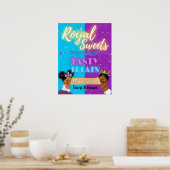 Paars|Blue Afro Gender onthullen Royal Sweets Sign Poster (Keuken)