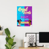 Paars|Blue Afro Gender onthullen Royal Sweets Sign Poster (Thuiskantoor)