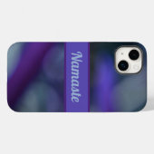 Paars Blue Boho Chic Abstract met naam Case-Mate iPhone Case (Achterkant (horizontaal))