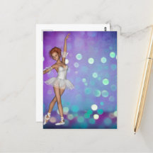 Paars & Blue Bokeh Background & Ballerina