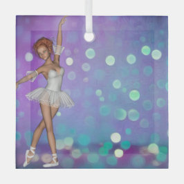 Paars & Blue Bokeh Background & Ballerina Glas Ornament