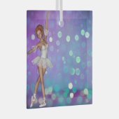 Paars & Blue Bokeh Background & Ballerina Glas Ornament (Voorkant Rechts)