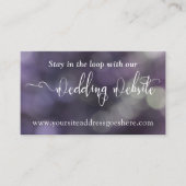 Paars Blue Bokeh Light 32 Wedding Website Informatiekaartje (Voorkant)
