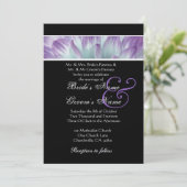 Paars Blue Dahlia Petals Wedding Metallic Paper Kaart (Staand voorkant)