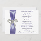 Paars Blue Diamond Bow Vrijgezellenfeest Kaart (Voorkant)