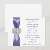 Paars Blue Diamond Heart Vrijgezellenfeest Kaart (Voorkant / Achterkant)