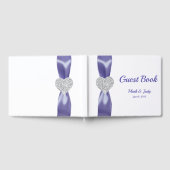 Paars Blue Diamond Heart Wedding Gastenboek (Volledig)