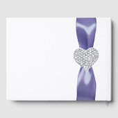 Paars Blue Diamond Heart Wedding Gastenboek (Achterkant)