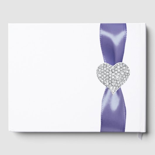 Paars Blue Diamond Heart Wedding Gastenboek (Achterkant)