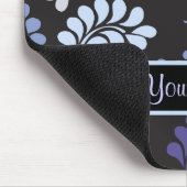Paars Blue Floral Monogram Patroon Muismat (Hoek)