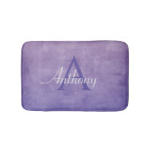 Paars Blue Grey rustige Abstracte naam monogram Badmat (Voorkant)