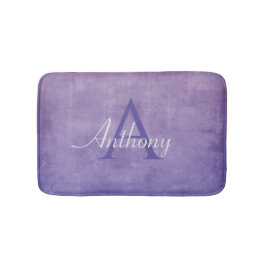 Paars Blue Grey rustige Abstracte naam monogram Badmat