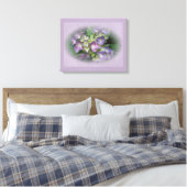 Paars Blue Hydrangea Flowers Canvas Afdruk (Insitu (Slaapkamer))