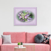 Paars Blue Hydrangea Flowers Canvas Afdruk (Insitu (Woonkamer))