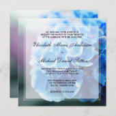 Paars Blue Hydrangea Wedding Kaart (Voorkant / Achterkant)