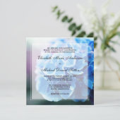 Paars Blue Hydrangea Wedding Kaart (Staand voorkant)