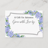 Paars Blue Hydrangeas Display Vrijgezellenfeest Informatiekaartje (Achterkant)