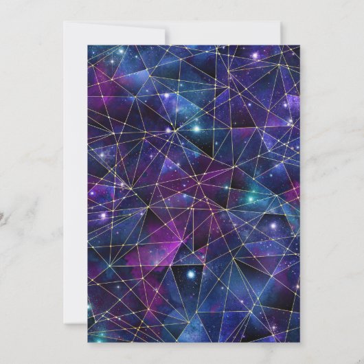 Paars Blue Midnight Crystal Galaxy 21st Birthday Kaart (Achterkant)