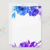 Paars Blue Ombre Waterverf Floral Wedding Kaart (Achterkant)