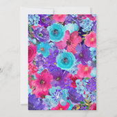 Paars Blue Pink Floral Foto Moederdag Kaart (Achterkant)