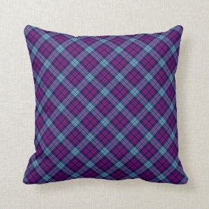 Paars Blue Scottish Tartan Pset Kussen