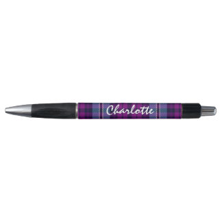 Paars Blue Scottish Tartan Pset op persoonlijke ti Pen