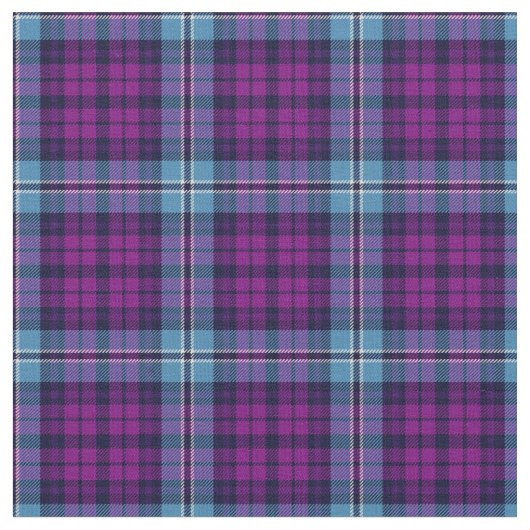 Paars Blue Scottish Tartan Pset Stof (Close Up)