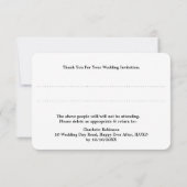 Paars Blue Scottish Tartan Pset Wedding RSVP Kaartje (Achterkant)