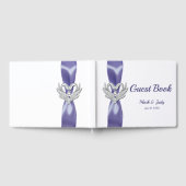 Paars Blue Silver Swans Weddenschap Gastenboek (Volledig)
