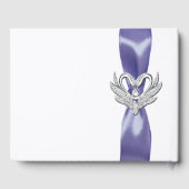 Paars Blue Silver Swans Weddenschap Gastenboek (Achterkant)