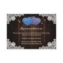 Paars Blue Wedding Hotel Accommododatie Kaarten