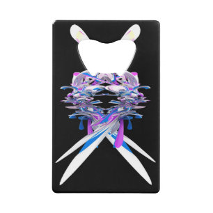 Paars Blue White 3D Splash Abstract Creditkaart Flessenopener