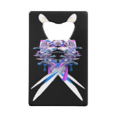 Paars Blue White 3D Splash Abstract Creditkaart Flessenopener (Achterkant)